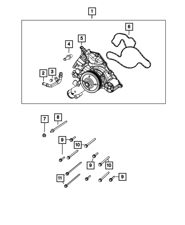 68346911AC - Cooling: Water Pump for Mopar Image