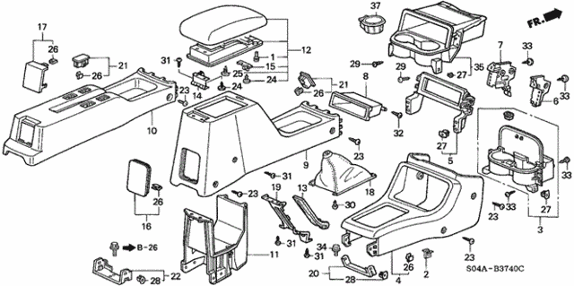 Console for 2000 Honda Civic #0