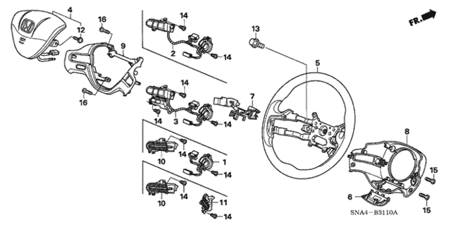 Steering Wheel (SRS) (1.8L) for 2007 Honda Civic #0