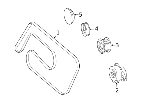 Accessory Drive Belt System Components for 2007 Mercedes-Benz CLK550 #0