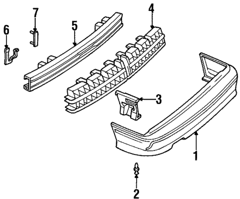 Bumper & Components - Rear for 1991 Chevrolet Cavalier #2