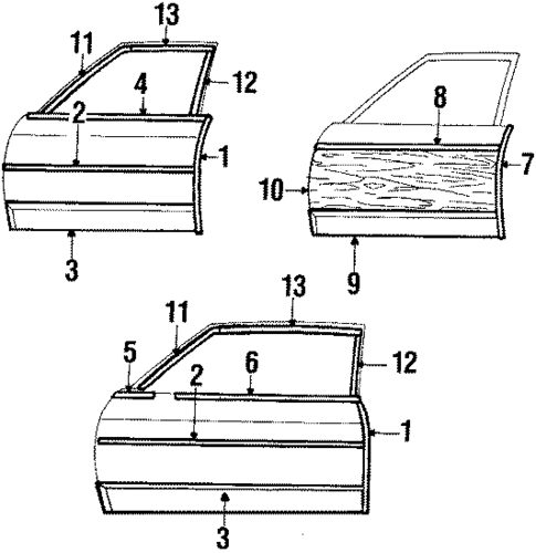 Exterior Trim - Front Door for 1986 Chevrolet Caprice #0