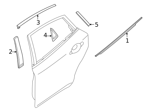 Exterior Trim - Rear Door for 2014 INFINITI Q70 #0