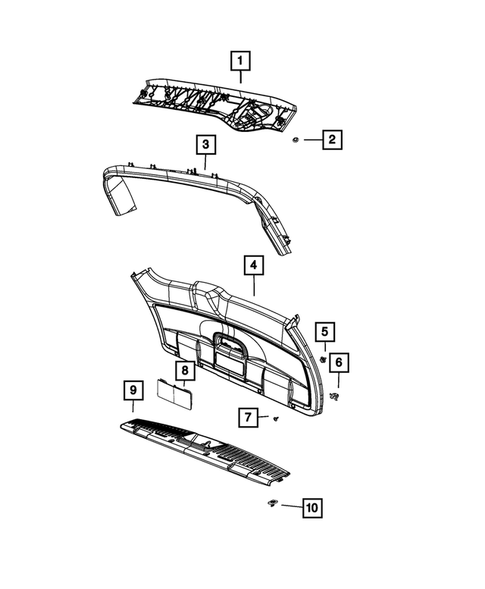 Lift Gate Panel and Scuff Plate for 2018 Dodge Grand Caravan #0