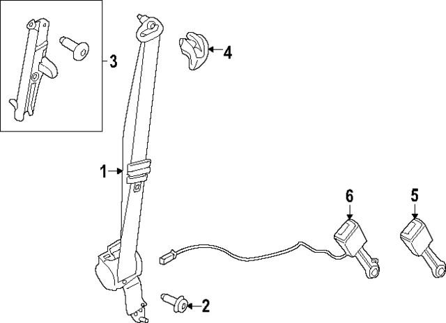 LK4Z14611B09DC - : Seat Belt Assembly for Ford: E-Transit, Transit-150, Transit-250, Transit-350, Transit-350 HD Image