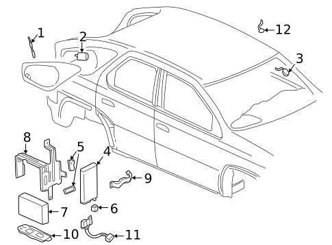Electrical Components for 2001 Pontiac Aztek #1