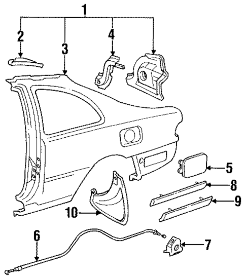 Quarter Panel & Components for 1995 Toyota Camry #0