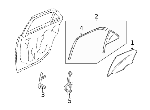 Glass - Rear Door for 2007 Cadillac CTS #0