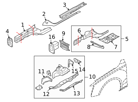 Structural Components & Rails for 2009 Audi Q5 #0