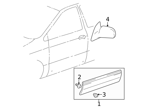 Exterior Trim - Front Door for 2001 Toyota Sienna #0
