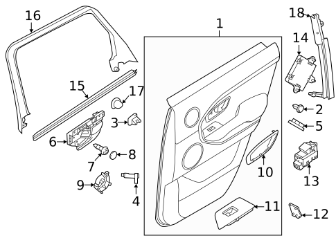Interior Trim - Rear Door for 2012 Land Rover Range Rover Evoque #0