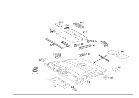 Headliner for 2008 Mercedes-Benz CLS550 #0