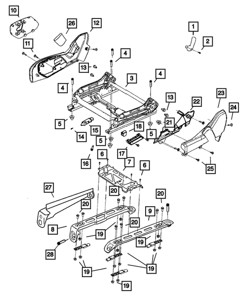 Front Seats - Adjusters, Recliners, Shields and Risers for 2010 Jeep Commander #1