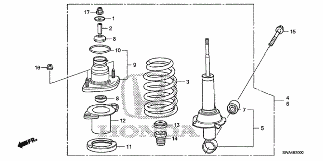 Rear Shock Absorber for 2008 Honda CR-V #0
