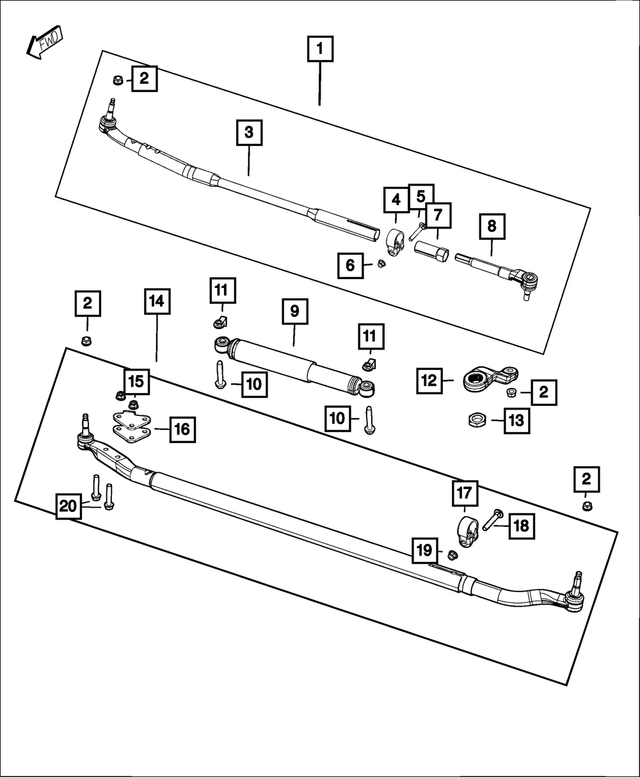 « 68383343AA – Steering : Barre De Connexion, Externe Douille pour Mopar Image »