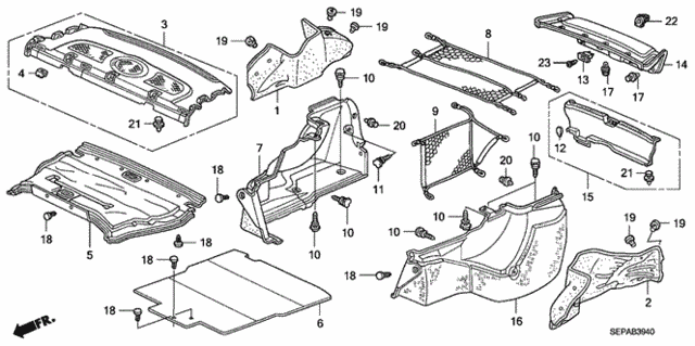 Rear Tray - Side Lining for 2008 Acura TL #0