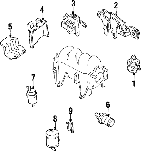 Emission Components for 1996 Kia Sephia #0
