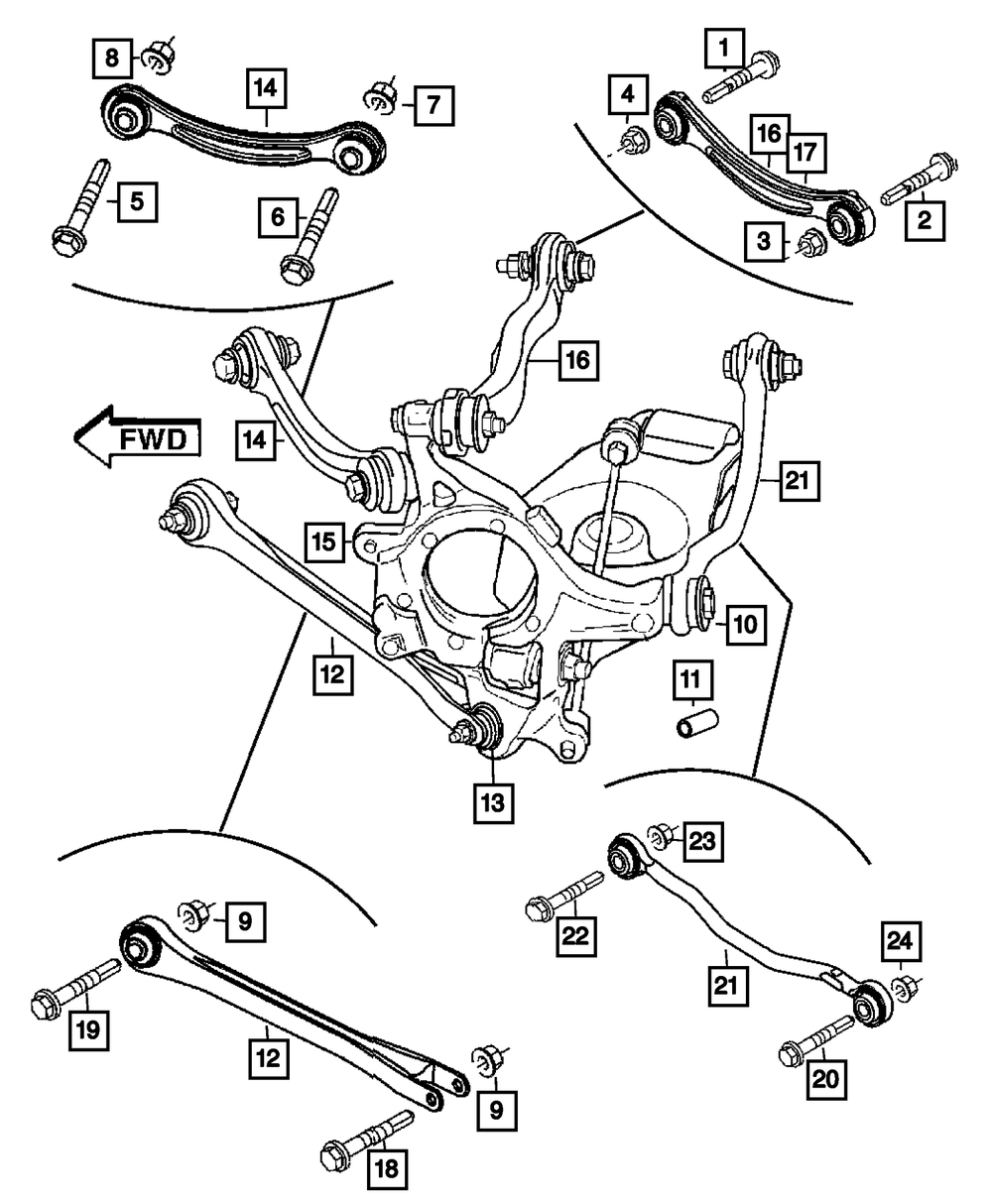 2018-2023 Dodge Rear Knuckle, Left 68363111AB | My Mopar Parts