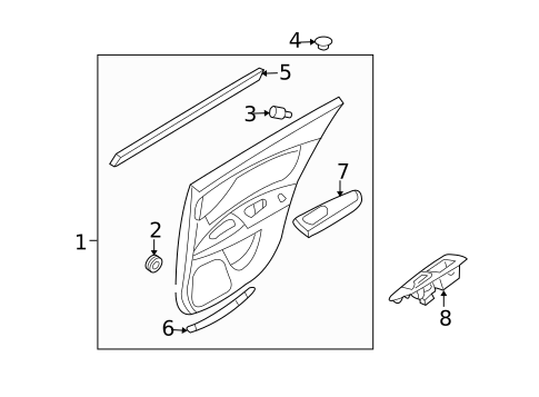 Interior Trim - Rear Door for 2008 Kia Optima #0
