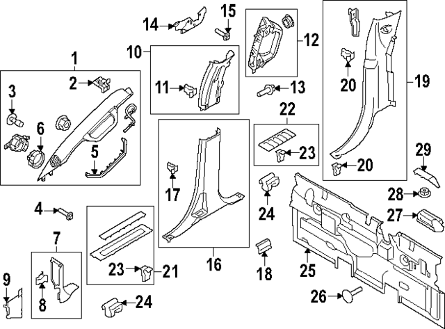 PC3Z1003599AA - Body: Windshield Pillar Trim for Ford: F-250 Super Duty, F-350 Super Duty, F-450 Super Duty Image