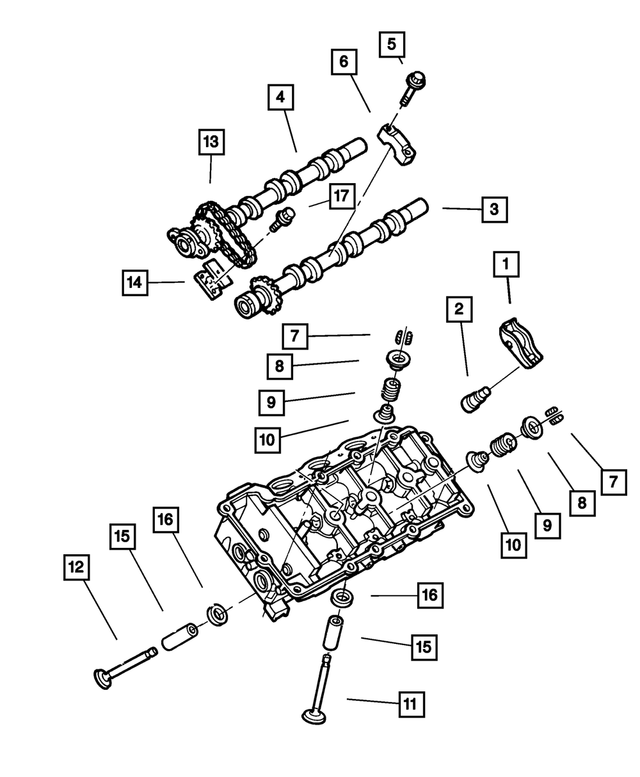 4663676AC - Engine 2.7L Six Cylinder: Exhaust Camshaft, Left for Chrysler: 300, Concorde, Sebring | Dodge: Avenger, Charger, Intrepid, Magnum, Stratus Image