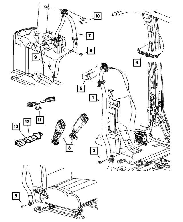 « 5KC651DVAD – Interior Trim : Arrière, Extérieur Ceinture De Securite, Côtés Droit &amp; Gauche pour Mopar Image »