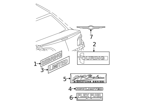 Exterior Trim - Trunk for 2010 Chrysler Sebring #0