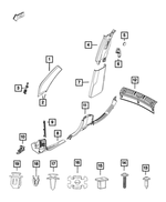 68175335AA - Interior Trim: Trim Screw for Mopar Image