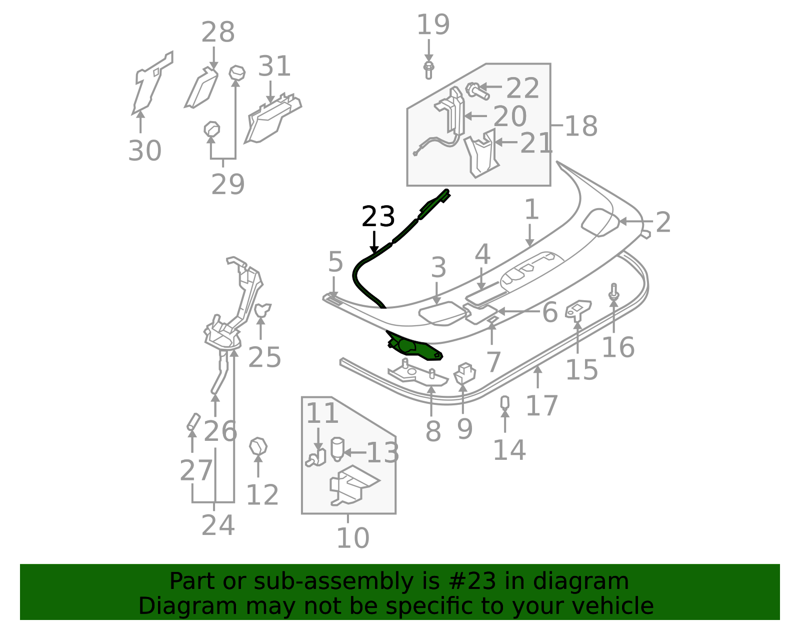 NE52-R1-9H0 - Convertible Top Cover Release Cable - 2007-2015