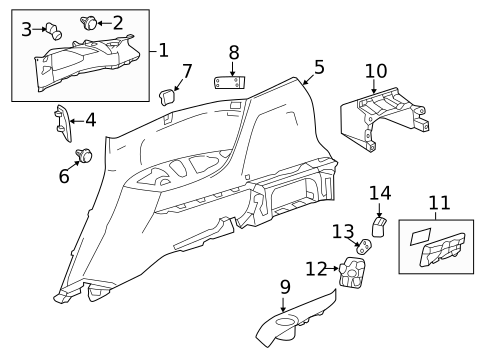 Interior Trim - Quarter Panels for 2020 Acura MDX #0