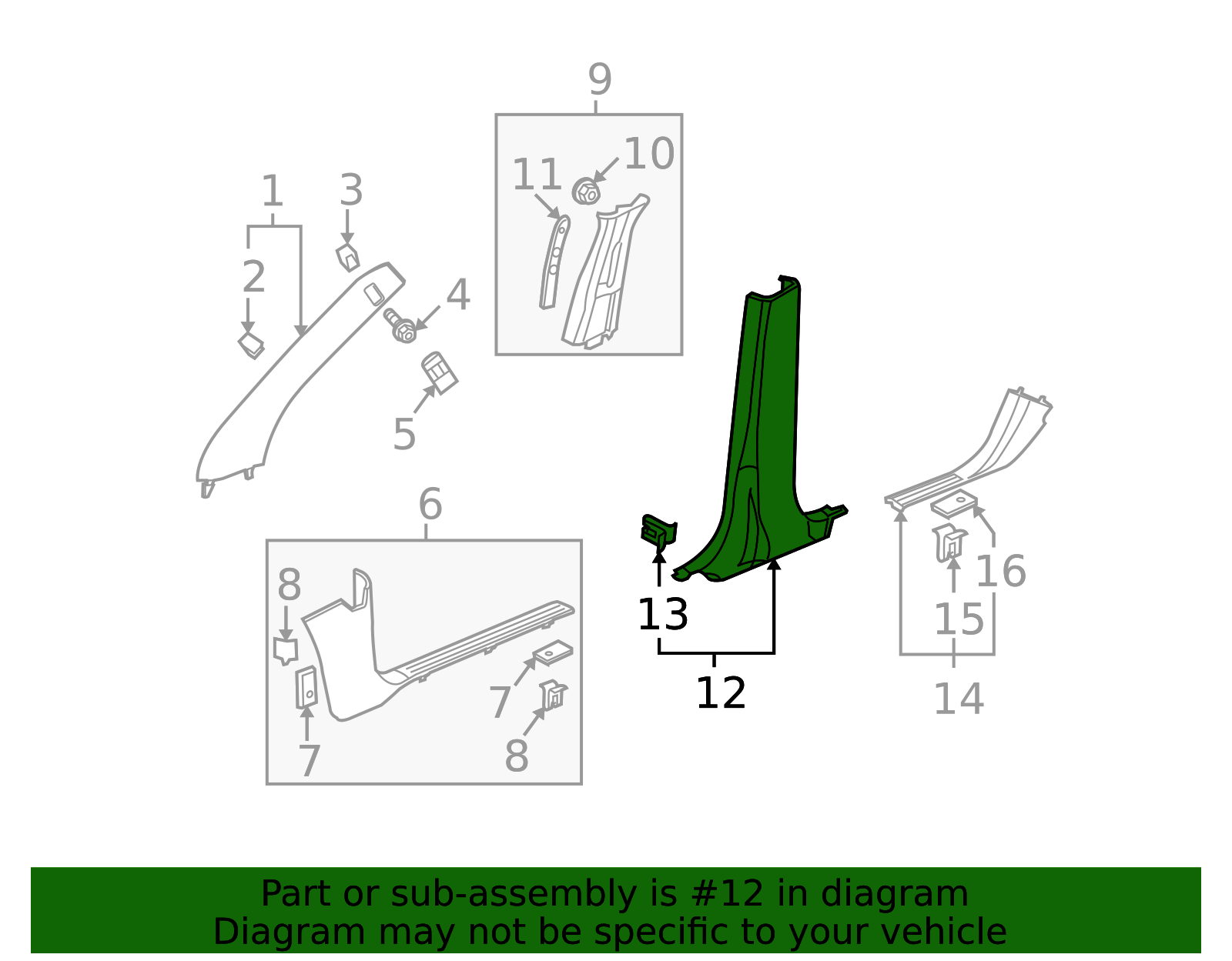 Lower Center Pillar Trim 25829743 | OEM Parts Online