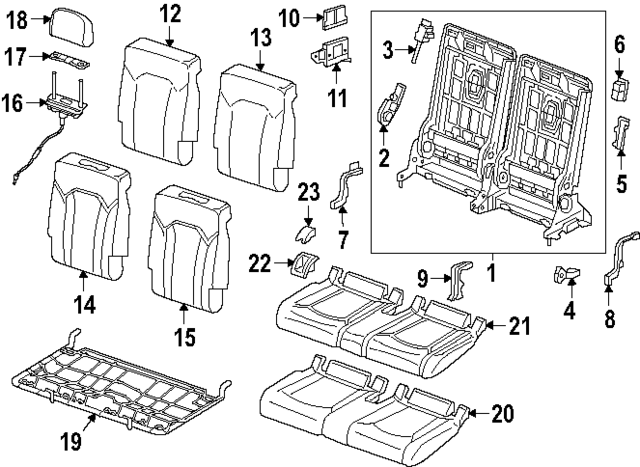 4M0885806J10A - Body: Seat Back Cover for Audi Image