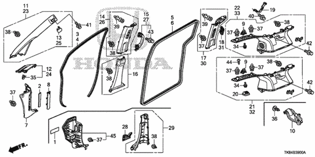 Pillar Garnish for 2012 Honda Odyssey #0