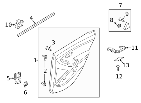 Interior Trim - Rear Door for 2013 Hyundai Elantra GT #0