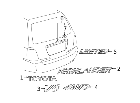 Exterior Trim - Lift Gate for 2002 Toyota Highlander #0