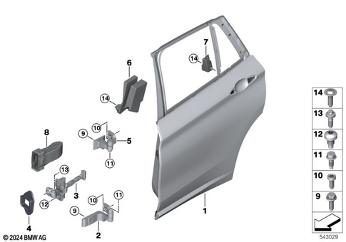 Door, Rear for 2017 BMW X1 28iX #0