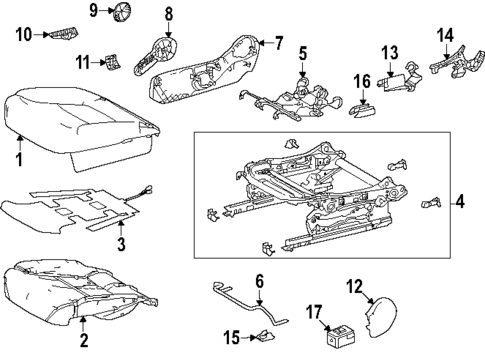Passenger Seat Components for 2025 Toyota Land Cruiser #1