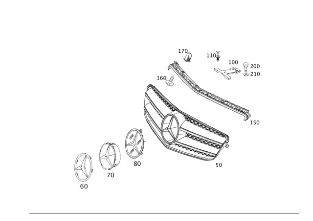 2048802183 - Detachable Parts: Radiator Shell for Mercedes-Benz: C250, C350 Image image