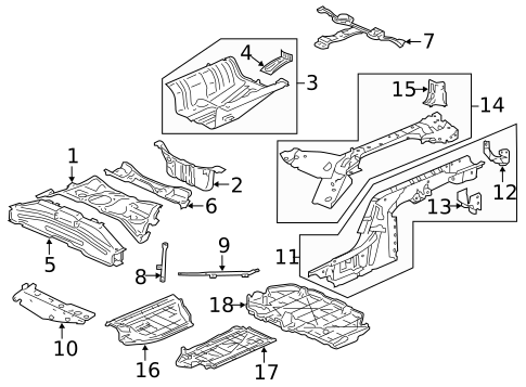 Rear Floor & Rails for 2016 Honda CR-Z #0