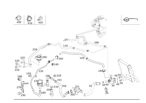 Heating Water Lines for Auxiliary Heater or Heater Booster for 2009 Mercedes-Benz E320 #0