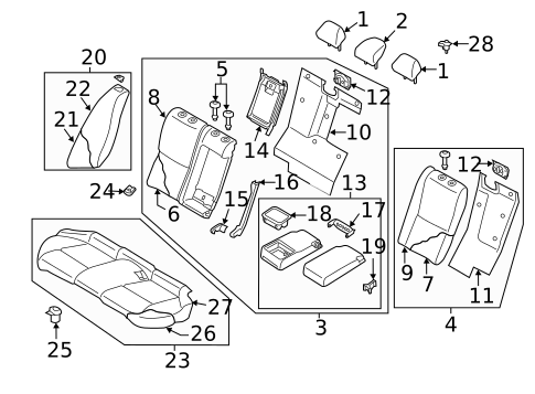 Rear Seat Components for 2018 INFINITI Q50 #0