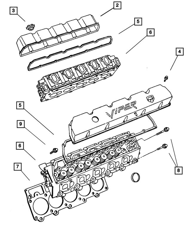 4763724AB - Engine 8.0L Ten Cylinder: Cylinder Head for Mopar Image
