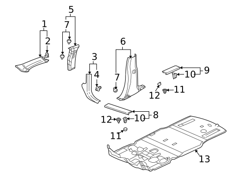 Interior Trim - Pillars for 2006 Buick Rendezvous #0