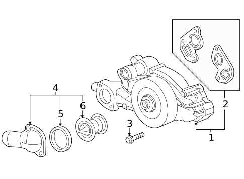 Thermostat & Housing for 2005 Chevrolet Corvette #0