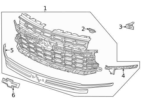 Grille & Components for 2022 Chevrolet Tahoe #0