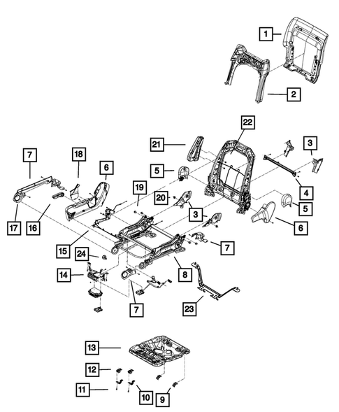 Front Seats - Adjusters, Recliners, Shields and Risers for 2011 Jeep Grand Cherokee #2
