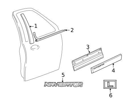 Exterior Trim - Front Door for 2015 Lincoln Navigator #0