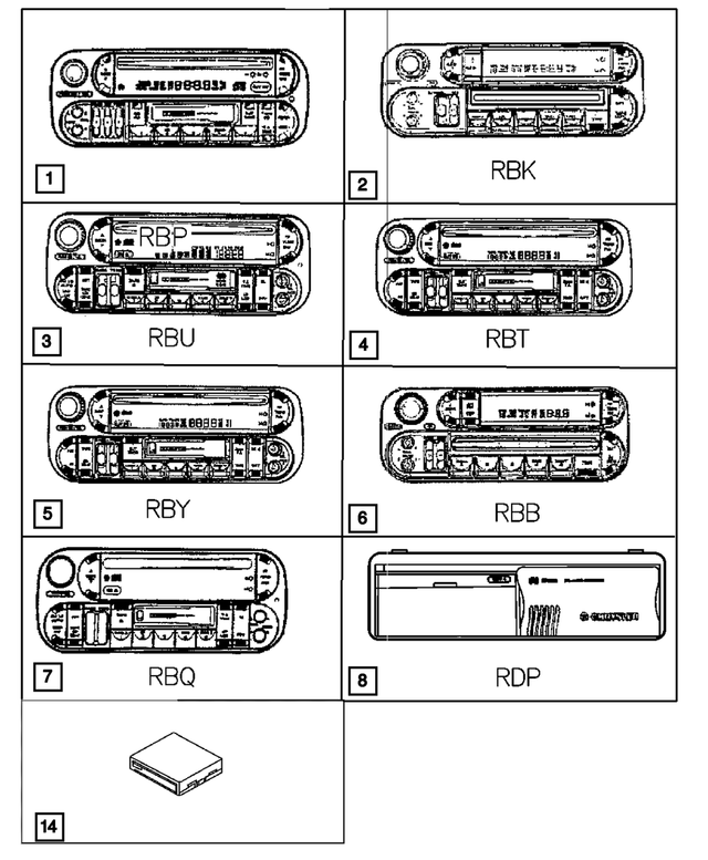 5064125AC - Instrument Panel and Radios and Consoles: Am/fm/cassette With Cd Radio for Mopar Image
