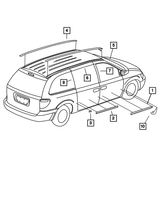 RQ48WELAA - Exterior Ornamentation: Front Door Molding, Right for Mopar Image image