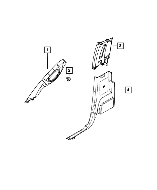 1KQ84BD1AA - Interior Trim: B Pillar Upper Trim Panel, Right for Mopar Image